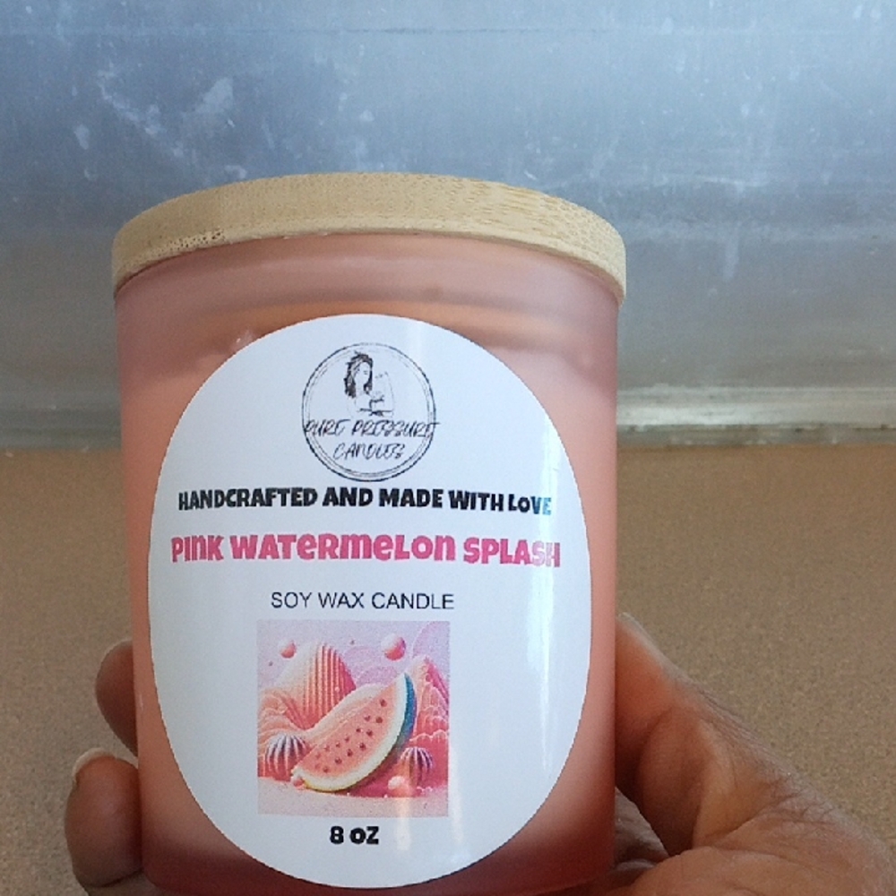 Pink Watermelon Splash Soy Wax Candle